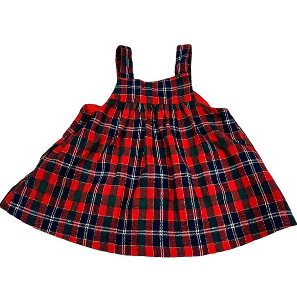 Vintage Plaid Toddler Skirt Jumper Dress XL 24 Months Wool Blend - Picture 3 of 5